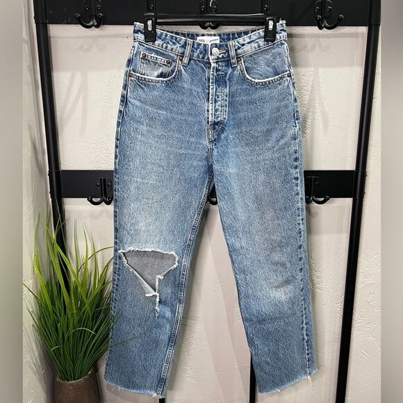 Zara Mom fit jeans tapered high waist button fly 90s size 4 - Picture 9 of 16
